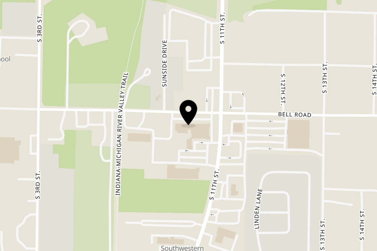 Map showing the location of Fisher's BBQ & Moore on 1046 Bell Rd in Niles